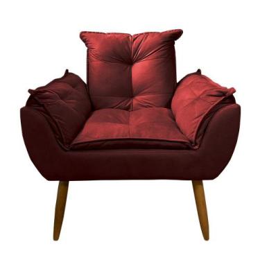 Imagem de Poltrona Decorativa Cadeira Retro Para Recepção Escritório Salão Belez