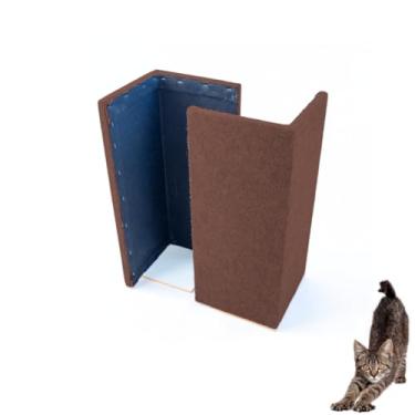 Imagem de Arranhador Para Gatos 2pçs Protetor de sofá para Gatos Cama Box e Canto De Sofá Montado (Marrom Escuro)