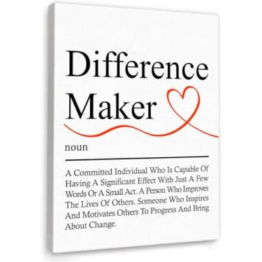 Imagem de YEOION Arte de parede de diferença para decoração de parede de escritório, citações positivas, decoração de parede para sala de aula, prateleira de escola