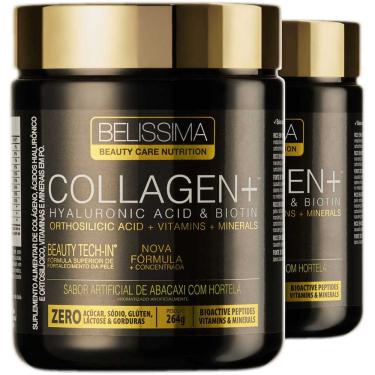 Imagem de Kit 2x Colágeno Collagen Plus 264g Belíssima Abacaxi Hortelã