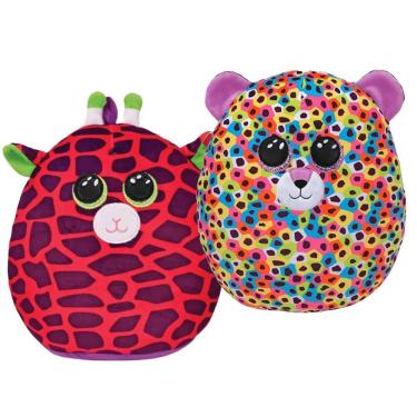 Imagem de Kit Pelúcia Squish Leopardo Giselle e Girafa Gilbert