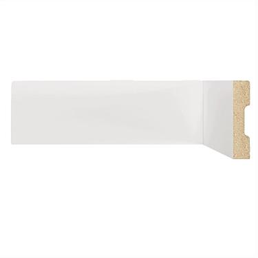 Imagem de Kit Rodapé de MDF 10 Barras Frisadas de 7cm x 1,80m Rende 18 Metros Moldufama Branco