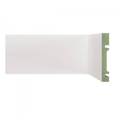 Imagem de Kit Rodapé de MDF 20 Barras Lisas de 10cm x 2,40m Rende 48 Metros Moldufama Branco