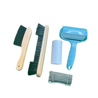 Imagem de oshhni Conjunto de escovas para mesa de bilhar, limpador de feltro para superfícies de mesa de bilhar, acessórios práticos para limpeza profunda de sinuca, Madeira