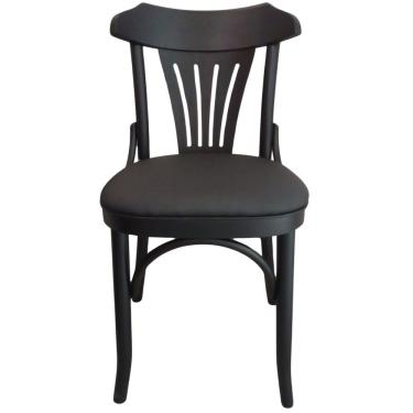 Imagem de Cadeira Bianca Selva Altura Especial 85cm Estofada Facto Vegan Preto Gourmet Tabaco