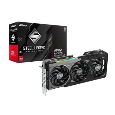 Imagem de Gpu Asrock Amd Radeon Rx 9070 Xt Steel Legend Dark 16gb 256bits 90-ga5