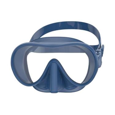 Imagem de oshhni Máscara de mergulho com snorkel, suprimentos para máscara de natação, óculos profissionais com proteção nasal, óculos antiembaçantes para esportes, Azul Profundo