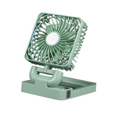 Imagem de IEUDNS Ventilador de refrigeração de veículo elétrico e movido a energia solar, circulador giratório de 360 ​​graus, ventilador de veículo automotivo para, Cabeça única Verde