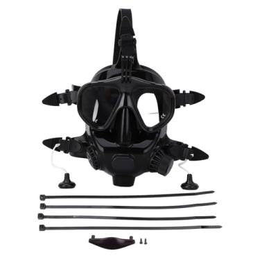 Imagem de Mergulho de rosto completo Anti nevoeiro à prova de vazamento 180 Visualização panorâmica de silicone Scuba Face Goggle com montagem da câmera para snorkeling subaquático e