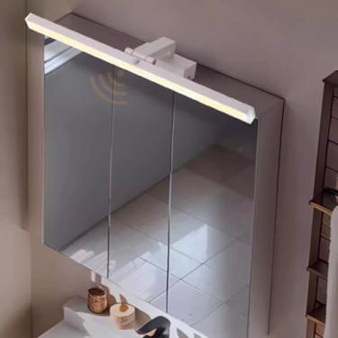 Imagem de Iluminação LED de espelho de banheiro à prova d'água com sensor de movimento arandela de parede de ângulo ajustável 180° lâmpada de parede giratória luzes de maquiagem lâmpadas de imagem sala de estar