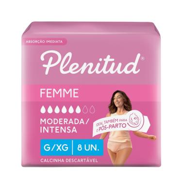 Imagem de Roupa Íntima Plenitud Femme para Incontinência G/XG 8 Unidades