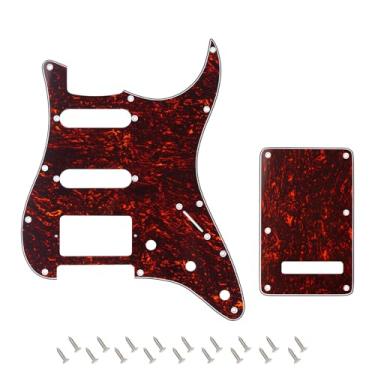 Imagem de Banworks 4Ply Strat HSS Pickguard 11 furos SSH Pickguard placa de risco com placa traseira 6 furos Trem Tremolo conjunto de capa para EUA/Mexicano estilo moderno padrão Stratocaster ST JT/HB-09