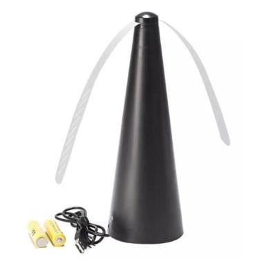 Imagem de Ventilador Repelente Portátil USB e Pilhas Afasta Moscas Mesa Insetos