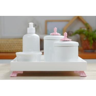 Imagem de Kit Higiene Porcelana Bebê Banho Quarto K014 Provençal - Ciranda Arte 