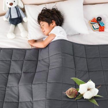 Imagem de Cobertor pesado Sivio 100% algodão 2,27 kg 90x120 cm cinza escuro