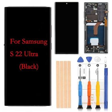 Imagem de Tela digitalizadora LCD Amoled Touch Assembly Display LCD de substituição para Samsung Galaxy S22ultra G908 G908A G908F G908P G908R4 T U V W 6,8 polegadas da BITANR (preto com moldura)