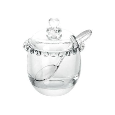 Imagem de Açucareiro de Cristal Com Colher Coração Transparente Lyor