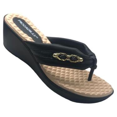 Imagem de Tamanco Piccadilly De Dedo Conforto Feminino Ortopédico Anabela Baixo 