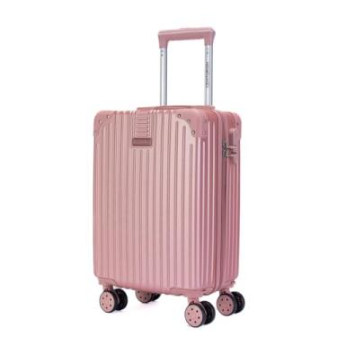 Imagem de Mala de Viagem Bordo ABS 18 Polegadas Rodas 360 Graus Leve Resistente Alça Regulável Cadeado (Rosa)