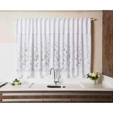 Imagem de Cortina Renda Cozinha Tulipa Branca 2,00Larg X 1,50Alt - Interlar, Var