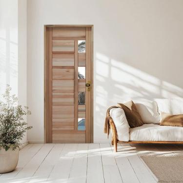 Imagem de Porta Singular Eucalipto Batente Misto 14 Fechadura Externa 92 X 210 Esquerdo 3b