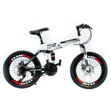 Imagem de Bicicleta Aro 20 Bike 21 Vel Marchas CityFold Freio a Disco Quadro Aço Carbono Cor Branco Preto - WCT FITNESS