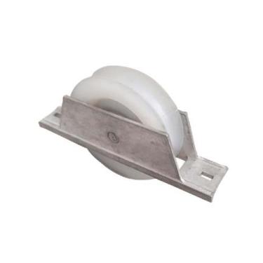 Imagem de Roldana Nylon Branca Maciça 70 Tipo U 1/2" para Cavalete de Alumínio -