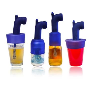 Imagem de Snorkel Beer Bong Bierbro - Silicone estica e se expande para caber em latas, garrafas, canecas e copos - Transporte fácil