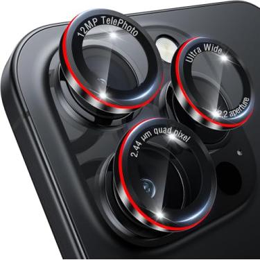 Imagem de BIGFACE Protetor de lente de câmera para iPhone 16 Pro Max/iPhone 16 Pro - [anotação do parâmetro da câmera] Capa de câmera de metal e vidro temperado de grau militar, visualização HD com sessão