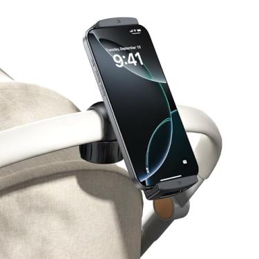 Imagem de OATSBASF Suporte de telefone para carrinho de bebê, suporte de celular para carrinho de bebê, suporte de telefone de rotação de 360 graus para carrinho de golfe, carrinhos de compras, para iPhone 16