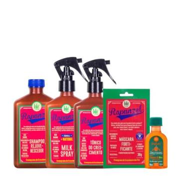 Imagem de Kit Lola Rapunzel Sh + Spray Milk + Masc Sachê + Tônico + Pinga! Óleo 