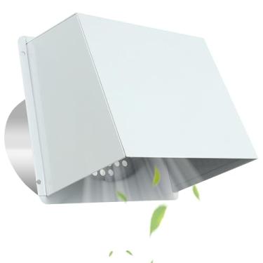 Imagem de Tampa de ventilação de parede de metal de 25,4 cm, adequada para ventilação de exaustor de cozinha ao ar livre, extrator de parede externo, adequado para escapamento doméstico (branco)