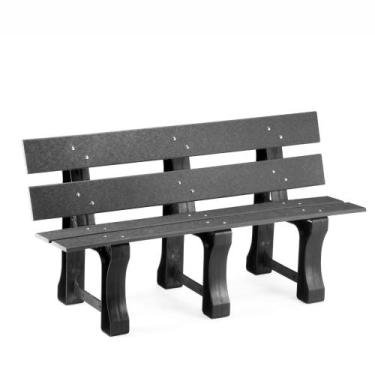 Imagem de Banco Ecológico De Jardim Madeira Plástica - 1,5 m - Cor Cinza Ébano M