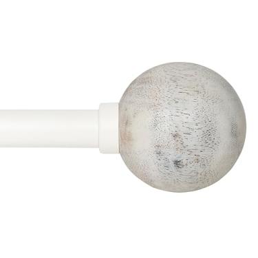 Imagem de Deco Window Haste de cortina ajustável para janelas de 45,7 a 111 cm (pacote com 1) mastro extensível de cortina de ferro de 0,95 cm com remates para varões de cortina franceses montados na parede