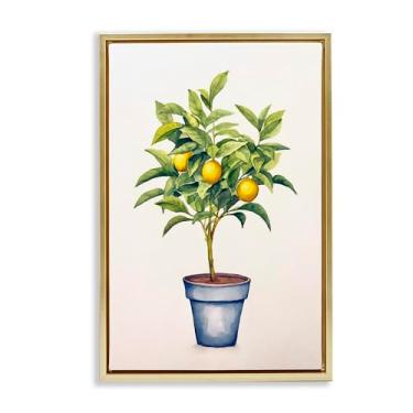 Imagem de Stupell Industries Arte de parede em tela flutuante emoldurada em ouro com serenata cítrica por Andrea Haase, 25 x 17