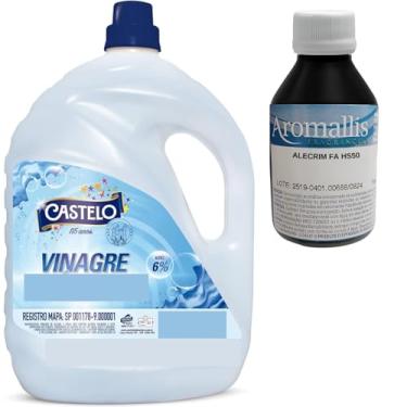 Imagem de Kit Vinagre de Limpeza 5L + Essência Hidrossolúvel Alecrim 100ml Super Concentrada (Rende até 5L) – Limpeza Perfumada e Eficiente