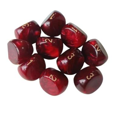 Imagem de MERIGLARE Conjunto de dados com 10 peças, dados de jogo de 3 lados, brinquedos de entretenimento, artigos para festas, de acrílico para KTV, jogos de tabuleiro, Vermelho