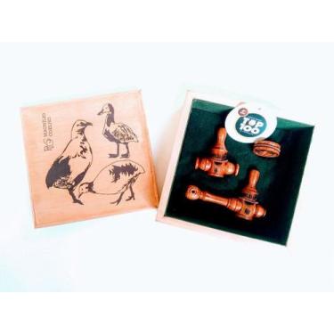 Imagem de Kit coleção apito pios artesanal profissional madeira crua observação 