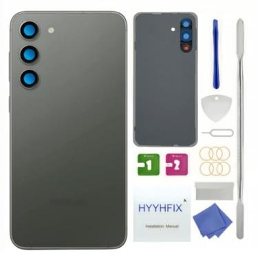 Imagem de HYYHFIX Substituição de vidro traseiro para Galaxy S23 para Samsung Galaxy S23 capa traseira à prova d'água e lente de câmera + kit de ferramentas de reparo profissional (verde)