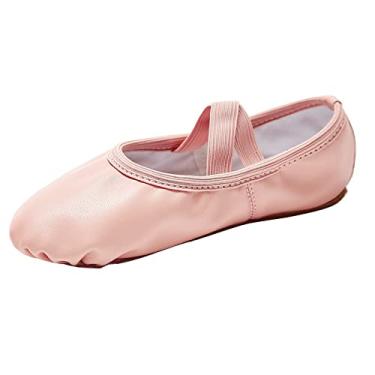 Imagem de Sapato de balé de lona para meninas/sapatilhas de balé/ioga (bebê/criança pequena/criança grande/mulheres/menino), Ballet Pink New, 6 Toddler