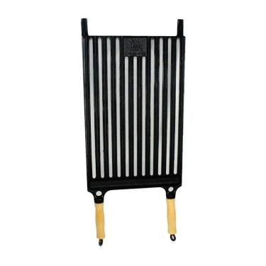 Imagem de Grelha Parrilha Argentina Ferro Fundido Cabo Madeira 33x50cm