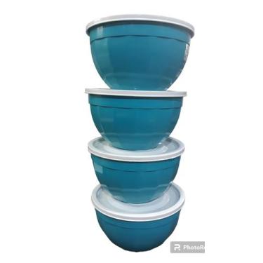 Imagem de Kit Com 4 vasilha Plástico/Pote de Tapoer - oyakemi, azul claro