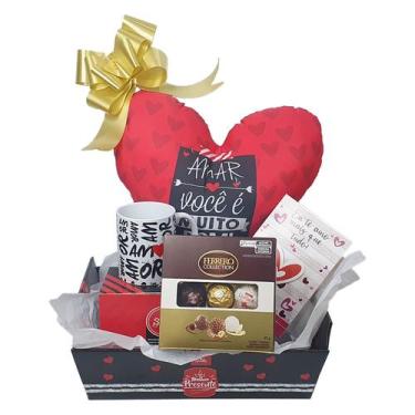 Imagem de Kit de presente para Namorada Ferrero Rocher Almofada Amor - Sude, Kit