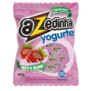 Imagem de Bala Mastigável Azedinha Yogurte de Morango Pacote 600g  - Riclan