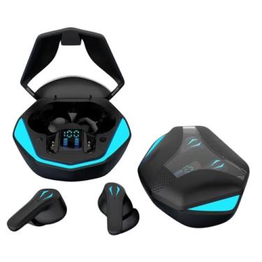 Imagem de Fone Gamer Bluetooth KA-790 com Baixa Latência, Som 9D Envolvente, Display Digital no Estojo, Microfone Embutido e Iluminação LED – Compatível com Android e iOS