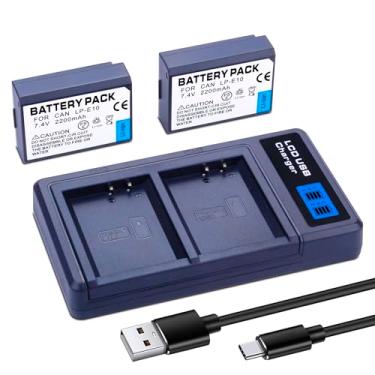 Imagem de ANCBD Pacote Com 2 Baterias Lp-E10 E Carregador De Bateria Duplo Usb Para Câmeras Digitais Canon Eos Rebel T3 T5 T6 T7 T100 Kiss X50 X70 X80 X90 Eos 1100D/1200D/1300D/1500D/2000D/4000D 2200Mah