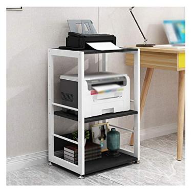 Imagem de Suporte de impressora para mesa, suporte de impressora móvel de 3 camadas, prateleira de máquina de fax ajustável, scanner de escritório, suporte de copiadora, prateleira de armazenamento de