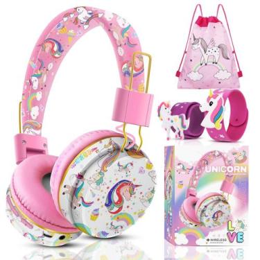 Imagem de Fones de ouvido QearFun Unicorn para meninas e crianças com microfone 
