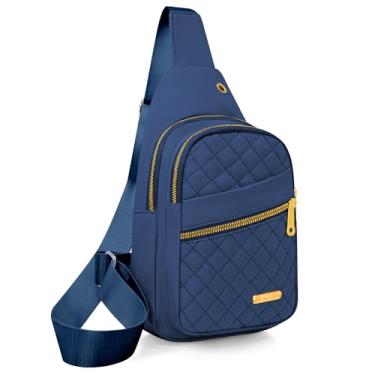 Imagem de Aisijimo Bolsa tiracolo pequena para mulheres e homens, mochila tiracolo casual, 8003-azul-1, Small