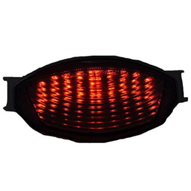 Imagem de Lente fumê luzes traseiras de LED para motocicleta, luz traseira de freio com indicadores de luz de seta integrados para Suzuki 05-06 GSXR1000 c/ PCB-0051TS